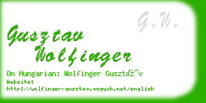 gusztav wolfinger business card